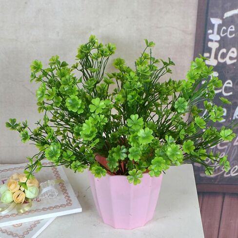 2 Pcs Artificial Four Leaf Clover Plants - Realistic Green Shamrock Faux Greenery Bundles for St Patrick's Day Decor, Home Wedding Party Garden Table Decoration, Indoor Outdoor in Saudi Arabia