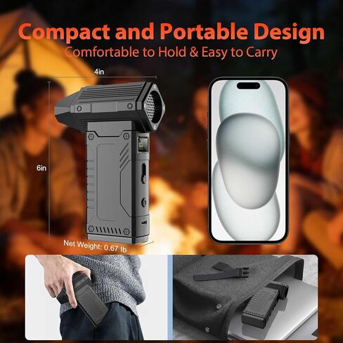 Compressed Air Duster, 350,000RPM Jet Dry Blower with LED Display and Light, 4-Gear Adjustable Mini Air Broom,Turbo Fan for Keyboard, PC, Car and Home,Electric Air Duster Replace Compressed Air Can in Kuwait