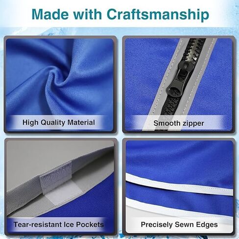 سترة تبريد مع 20 قطعة من أكياس الثلج - سترة رائعة للجسم للرجال والنساء، سترة باردة قابلة للتعديل للطقس الحار في الصيف in Kuwait