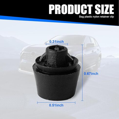 10 PCS Door Shell Cushion, Perfect Fit Trunk Lid Bumper Hood Clip Stopper Replacement, Plastic Nylon Rust-Proof Securing Clip, Universal for Most Cars Repair Accessories (Black) in Saudi Arabia
