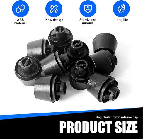 10 PCS Door Shell Cushion, Perfect Fit Trunk Lid Bumper Hood Clip Stopper Replacement, Plastic Nylon Rust-Proof Securing Clip, Universal for Most Cars Repair Accessories (Black) in Saudi Arabia