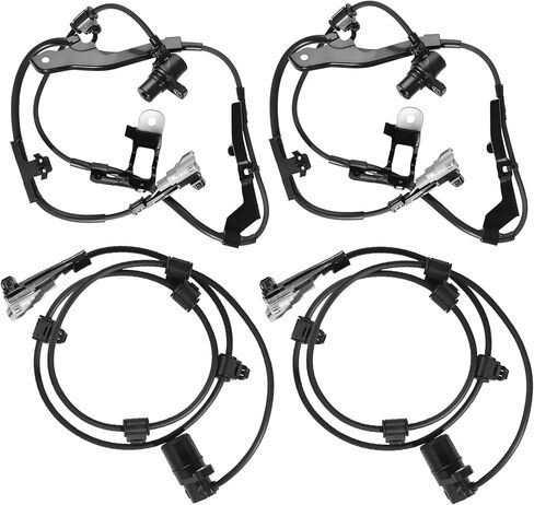 4 قطع مستشعر سرعة العجلات الأمامية والخلفية اليسرى واليمنى ABS متوافق مع Toyota Sequoia 2001-2007، مناسب لسيارة Toyota Tundra 2000-2006، استبدال # 89542-0C010، ALS667، 5S6773 in Kuwait