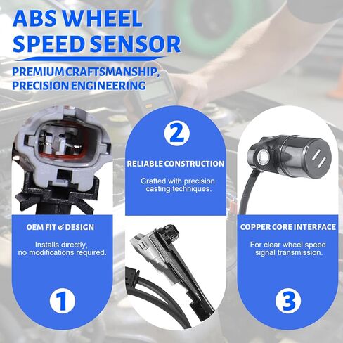 4 قطع مستشعر سرعة العجلات الأمامية والخلفية اليسرى واليمنى ABS متوافق مع Toyota Sequoia 2001-2007، مناسب لسيارة Toyota Tundra 2000-2006، استبدال # 89542-0C010، ALS667، 5S6773 in Kuwait