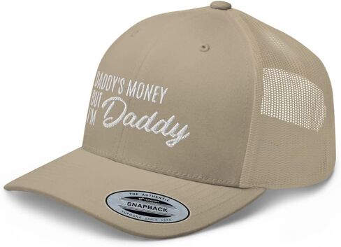 Daddy's Money but I'm Daddy Embroidered Premium Trucker Hat Mid Crown Curved Bill Snapback Baseball Cap in Saudi Arabia