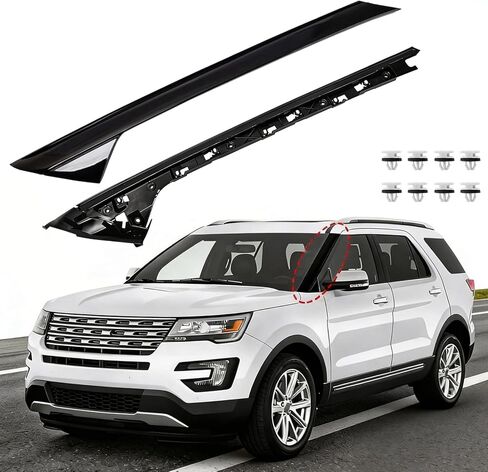 A-Pillar Molding Trim Kit Compatible with Ford Explorer 2011-2019, Door Window Guard Windshield Post Cover Accessories, Outer & Inner Left and Right Side A Pillar Trim Panel Strip in Saudi Arabia