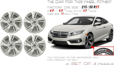 For Honda Civic OEM Design Wheel 17" 17X7 2016-2021 Silver Set of 4 Replacement Rim in Kuwait