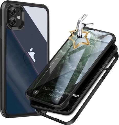 حافظة UBUNU لهاتف iPhone 12 Pro Max مع واقي شاشة مدمج من الزجاج المقسى وطبقة مزدوجة مطورة 360 درجة لكامل الجسم حافظة هاتف شفافة لهاتف iPhone 12 Pro Max 6.7 بوصة للرجال والنساء - أزرق in Saudi Arabia