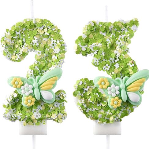 23 & 32 Birthday Candle, 23rd & 32nd Cake Candles, Number 23 & 32 Birthday Candles for Cake Topper Decoration, Green in Saudi Arabia