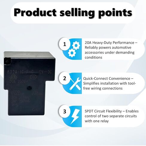 832A-1C-F-C 12VDC 20A Automotive Relay - Heavy Duty SPDT Relay for Versatile Automotive Applications in Saudi Arabia