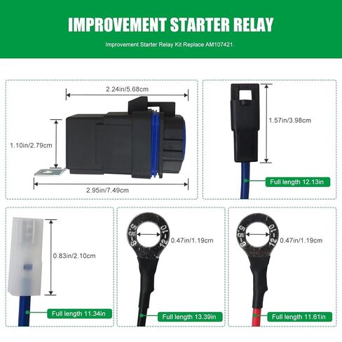 AM107421 Improvement Starter Relay for All Kawasaki Engine Riders Except 9 H.P Engines 130, 160, 165, 170, 175, 180, 185, 316, 318, 420, F910, F930, GX70, GX75, GX95, XRX75, SRX95, SX75, SX85 in Kuwait