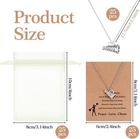 مجموعة من 25 مجموعة من قلادة المشجعات، هدايا تشجيعية لفريق المشجعات مع بطاقة تحفيزية وحقائب برباط in Kuwait