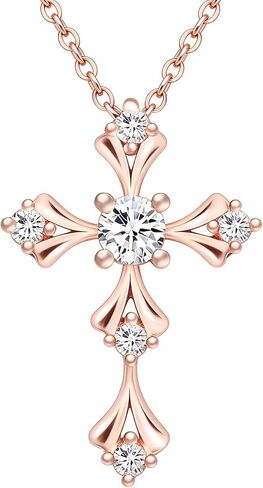 URTHEONE Moissanite Cross Necklace for Women, 925 Sterling Silver 14KGold Plated Necklaces with Sparkling Moissanite Pendant, Faith Women's Jewelry, Trendy Gift for Women Mom Friend in Saudi Arabia
