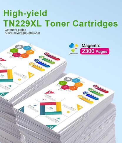 خراطيش حبر TN229XL أرجواني TN229XLM بديلة عالية الإنتاجية لحبر Brother TN229 TN 229 TN-229XL متوافق مع طابعات Brother HL-L3280CDW HL-L3220CW MFC-L3720CDW MFC-L3780CDW (عبوة واحدة) in Kuwait