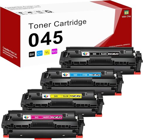045 Toner Cartridge 4-Pack Replacement for Canon 045 045H Toner Cartridges Compatible with MF634Cdw MF632Cdw LBP612Cdw MF630C LBP610 Series Printer in Kuwait