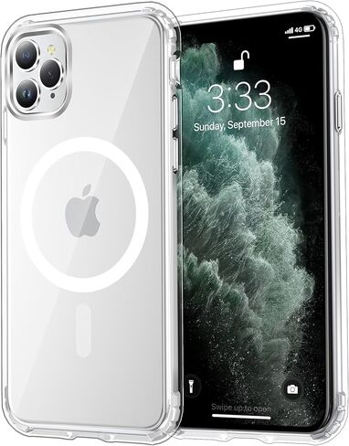 Temdan for iPhone 11 Pro Max Case Clear, [Compatible with Magsafe][Anti-Yellowing][Military-Grade Protection] Shockproof Slim Phone Case for iPhone 11 Pro Max 6.5 inch, Clear in Kuwait