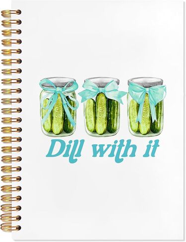 Funny Pickles Journaling Notebook, Coquette Pink Bow Pickles Jar Notebooks for Note Taking, Pickle Lovers Gifts Journals for Writing, Dill with It Pickle Spiral Notebook 5.5x8.3 Inch in Saudi Arabia