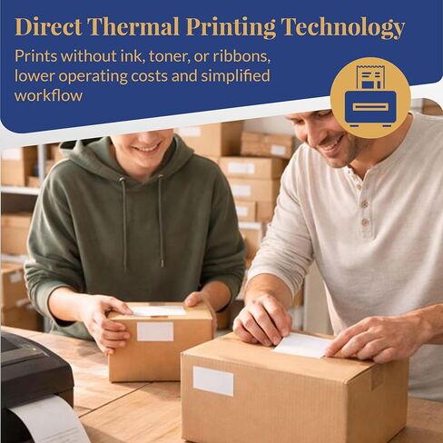 ملصقات والمزيد متوافقة مع Zebra/Rollo مقاس 2.5x3 بوصة (2-1/2 بوصة × 3 بوصة) ملصقات حرارية مباشرة 1 بوصة لاصقة دائمة أساسية 20 لفة من 500 EA (إجمالي 10000 ملصق) in Kuwait