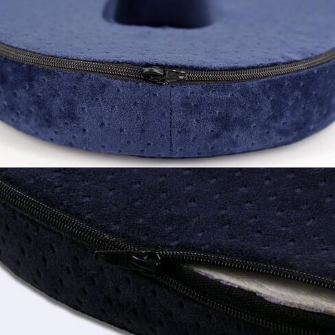Donut Seat Cushion Orthopedic Memory Foam Cushion for Haemorrhoid and Piles Sufferers, Coccyx Pain, Post Natal and Post Surgery Pain Relief for Wheelchair, Car Seat Or Office (Navy) in Kuwait