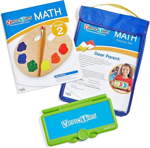 hand2mind VersaTiles Math Practice Take Along Set for Grade 2, Homeschool Curriculum, Math Workbook for Students, Elementary Classroom Must Haves, Kids Learning Activities for Second Grade in Saudi Arabia