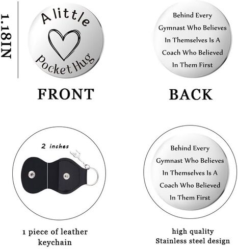 Gymnastics Coach Thank You Gifts for Women Men Gymnast Pendant Pocket Token Keychain Appreciation Gift for Gymnast Coach Retirement Birthday Gifts Gymnastics Instructor Christmas Keychain in Kuwait