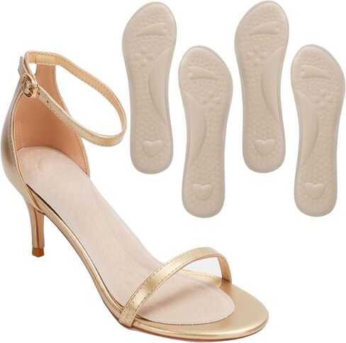 Memory Foam Cushion High Heel Insoles, Women Arch Support Sandal Inserts with Breathable Mesh Fabric Surface, Self-Adhesive Shoe Insoles for Flats, Anti-Slip Sponge Inserts Shock Absorb, S 5-7 in Kuwait