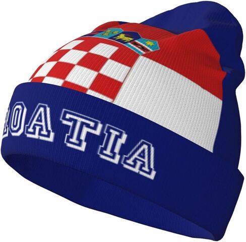 Cute Flag Knit Beanie Hat Women Men Soft Warm Winter Hats Slouchy Patriotic Cuffed Knitted Skull Cap in Kuwait