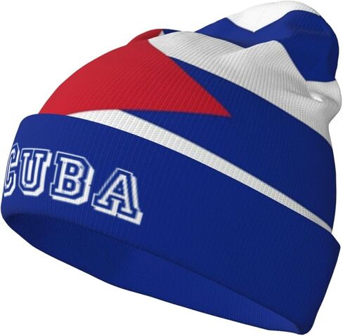Cute Flag Knit Beanie Hat Women Men Soft Warm Winter Hats Slouchy Patriotic Cuffed Knitted Skull Cap in Saudi Arabia