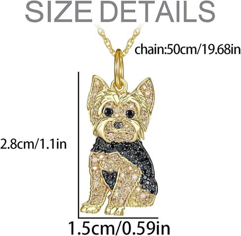 لطيف كريستال يوركشاير الكلب قلادة للنساء والرجال الكرتون الحيوان الكلب قلادة قلادة الحيوانات الأليفة عاشق المجوهرات in Kuwait