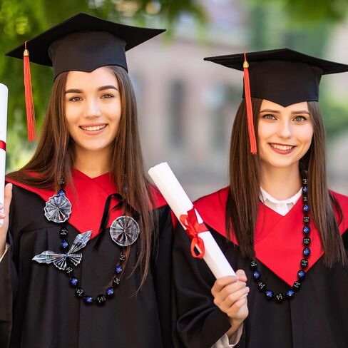 Crowye 2 Pcs 2026 Graduation Ribbon Lei Hand Painted Class of 2026 Hand Lei Flower Adjustable Leis Gift for Celebration in Saudi Arabia