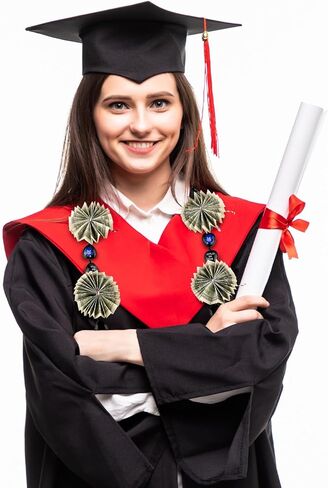 Crowye 2 Pcs 2026 Graduation Ribbon Lei Hand Painted Class of 2026 Hand Lei Flower Adjustable Leis Gift for Celebration in Saudi Arabia