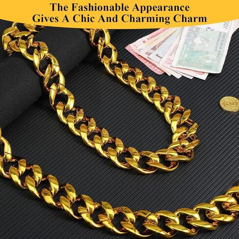 سلسلة ذهبية وهمية كبيرة، 6 قطع سلسلة ذهبية وهمية للرجال، سلاسل قلادة مكتنزة، سلاسل مغني الراب من سبيكة للرجال، مجوهرات تنكرية لحفلات الهيب هوب والهالوين، مجوهرات الهيب هوب مقاس 32 بوصة في التسعينيات in Kuwait