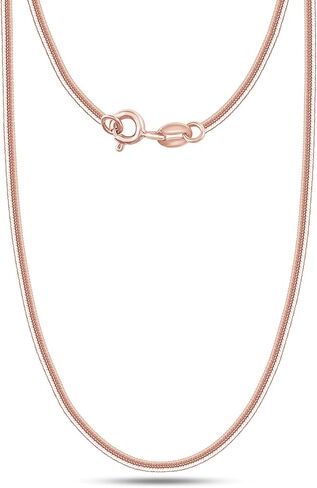 Snake Chain Necklace for Women and Men Italian Crafted 1.58mm Flexible Chain 14K Gold Over 925 Sterling Silver with Spring Ring Clasp 16 to 18 Inch in Saudi Arabia