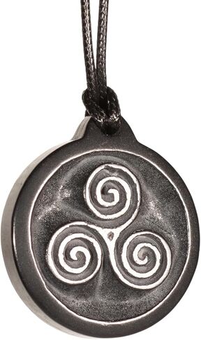 Triskelion Shungite Pendant, Black, Handcrafted Celtic Symbol Amulet, Adjustable Cord 12-26 Inches, 1.5 Inches in Kuwait
