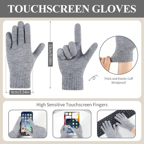 Women's Beanie Hat Scarf Gloves Set Winter Knit Warm Hat, Long Soft Scarf & Touchscreen Gloves for Cold Weather for Outdoor in Saudi Arabia