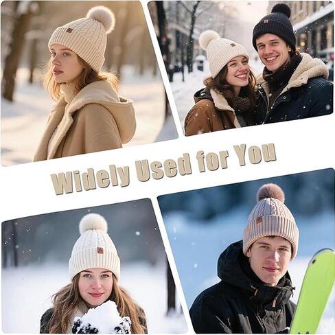 Women's Beanie Hat Scarf Gloves Set Winter Knit Warm Hat, Long Soft Scarf & Touchscreen Gloves for Cold Weather for Outdoor in Saudi Arabia