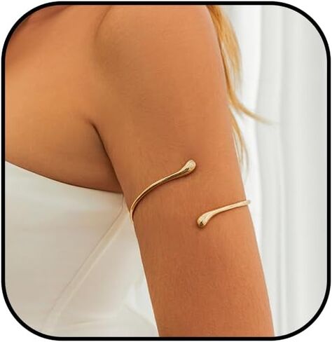 Gold Arm Cuff for Women Adjustable Upper Arm Cuff Bracelet Minimalist Open Cuffs Bracelet Armlet Arm Cuff Jewelry in Saudi Arabia