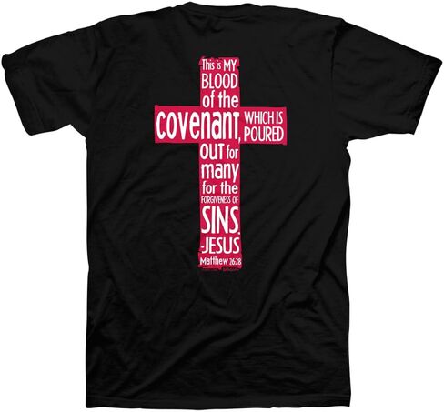 Kerusso Unisex Christian Crewneck Short Sleeve Graphic T-Shirt Cotton Black Blood Donor Cross in Saudi Arabia