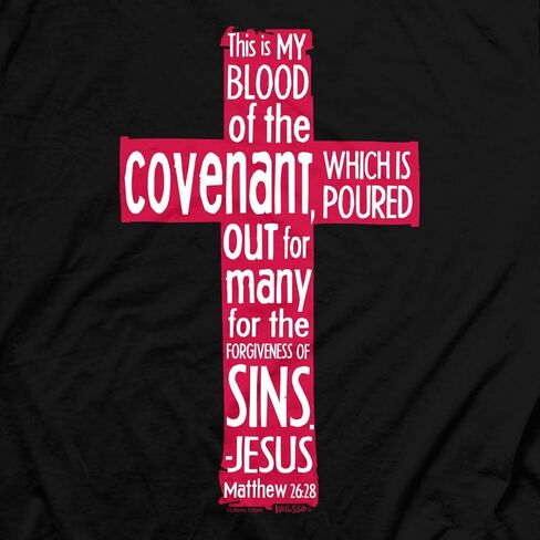 Kerusso Unisex Christian Crewneck Short Sleeve Graphic T-Shirt Cotton Black Blood Donor Cross in Saudi Arabia
