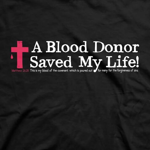 Kerusso Unisex Christian Crewneck Short Sleeve Graphic T-Shirt Cotton Black Blood Donor Cross in Saudi Arabia