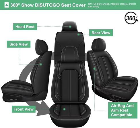Seat Covers Fit for GMC Canyon 2015-2025: 5 Seats Full Set Faux Leather Car Seat Covers Waterproof Automotive Seat Cushion Protector (2 Row 5 Seats, Black) in Saudi Arabia