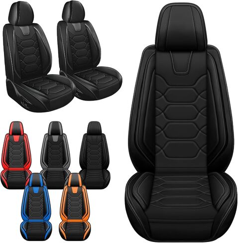 Car Seat Covers Full Set for Volvo S40 2004-2011,Durable Waterproof Luxury Universal,Easy to Install Napa Leather Cover Set for Cars,Full Seats,Black Red in Saudi Arabia