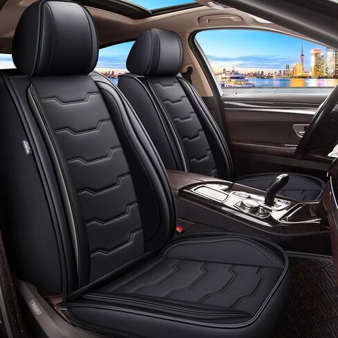 Seat Covers Fit for GMC Canyon 2015-2025: 5 Seats Full Set Faux Leather Car Seat Covers Waterproof Automotive Seat Cushion Protector (2 Row 5 Seats, Black) in Saudi Arabia