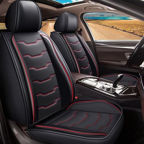 Seat Covers Fit for GMC Canyon 2015-2025: 5 Seats Full Set Faux Leather Car Seat Covers Waterproof Automotive Seat Cushion Protector (2 Row 5 Seats, Black) in Saudi Arabia