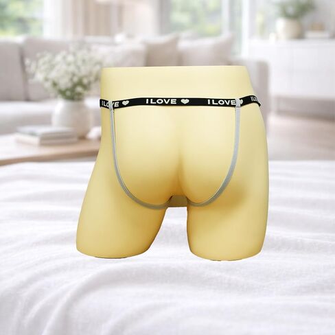 Men's Mesh Sheer G-string Sexy Open Back Panties Printed Spliced Bikini Thong Underwear for Sissy Femboy in Kuwait