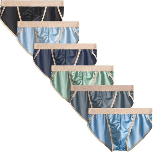 Men's Briefs Quick-drying Ice Silk Underwear Thin Breathable Sexy Brief 6-pack in Kuwait