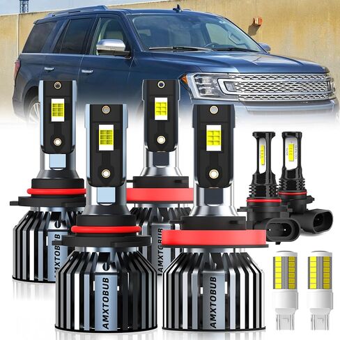 لـ 2007-2010 و2015-2023 مصابيح إضاءة Ford Edge، 9005 شعاع عالٍ H11 مجموعة أضواء إشارة الانعطاف منخفضة الشعاع، 6 قطع in Kuwait