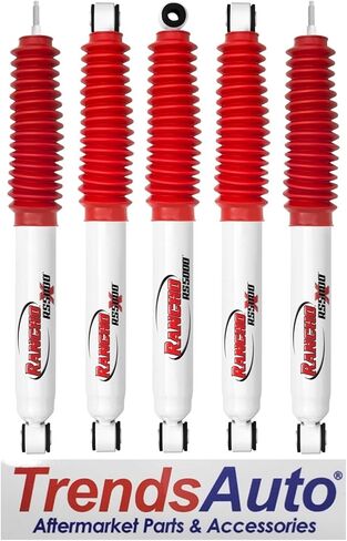 Set of Rancho RS5000X Series Front & Rear Shocks fits 2000 2002 Ram 2500 4WD with 2" Front Lift & 0" Rear Lift | Improves Performance | Includes Steering Stabilizer & TrendsAuto Decal in Saudi Arabia