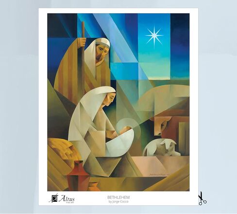 Altus Fine Art 2026 تقويم الحائط المسيحي، المشي معه بواسطة Jorge Cocco، فن يسوع المسيح الحديث المستوحى من التكعيبية، 13.25x24 بوصة، آيات الكتاب المقدس، Altus Fine Art in Saudi Arabia
