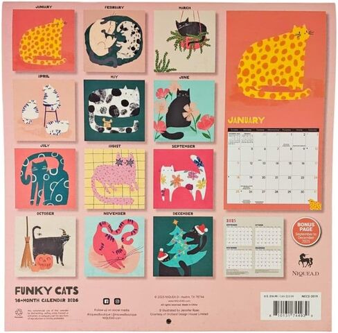 NIQUEA.D، تقويم حائط فانكي كاتس 2026 in Kuwait