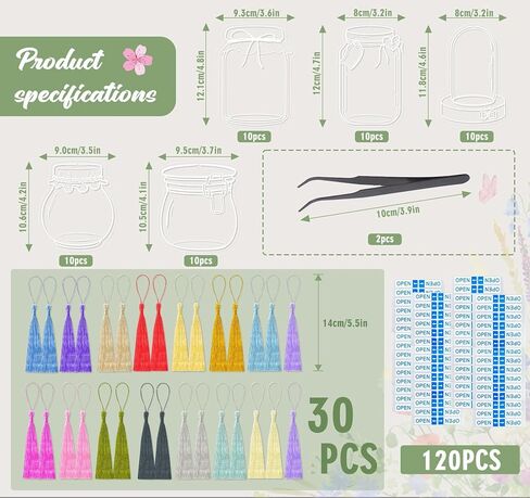 مجموعة صنع الإشارات المرجعية شفافة مكونة من 50 قطعة، مجموعة علامات الكتاب على شكل زهرة مجففة يمكنك صنعها بنفسك، تتضمن إشارات مرجعية واضحة وشرابات ملونة وملقط وعلامات مفتوحة، صفحة إشارة مرجعية كبيرة الحجم مصنوعة يدويًا للنساء in Kuwait